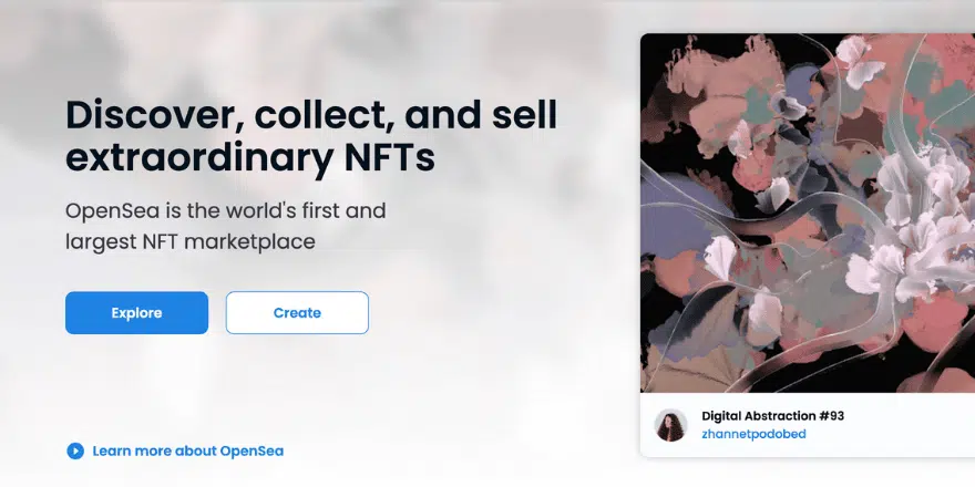 OpenSea pour créer un NFT