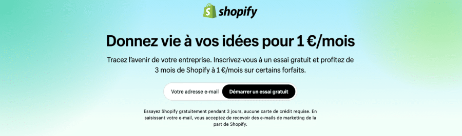 Shopify 1€/mois