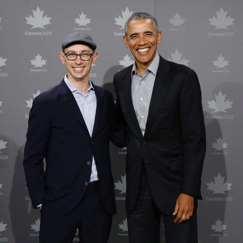 Tobias Lütke ( CEO de Shopify) à côté de Barack Obama