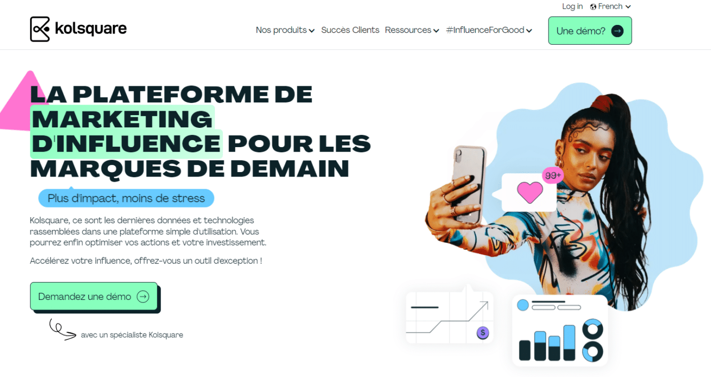 kolsquare page accueil site marketing influence