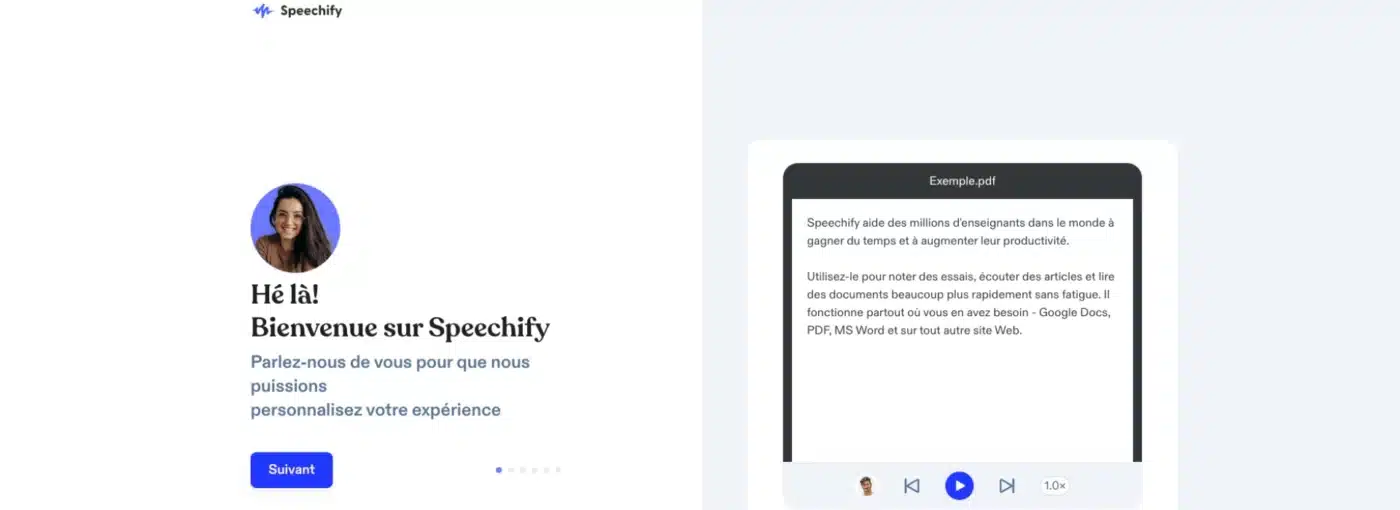 Étape 1 Accédez au site Speechify