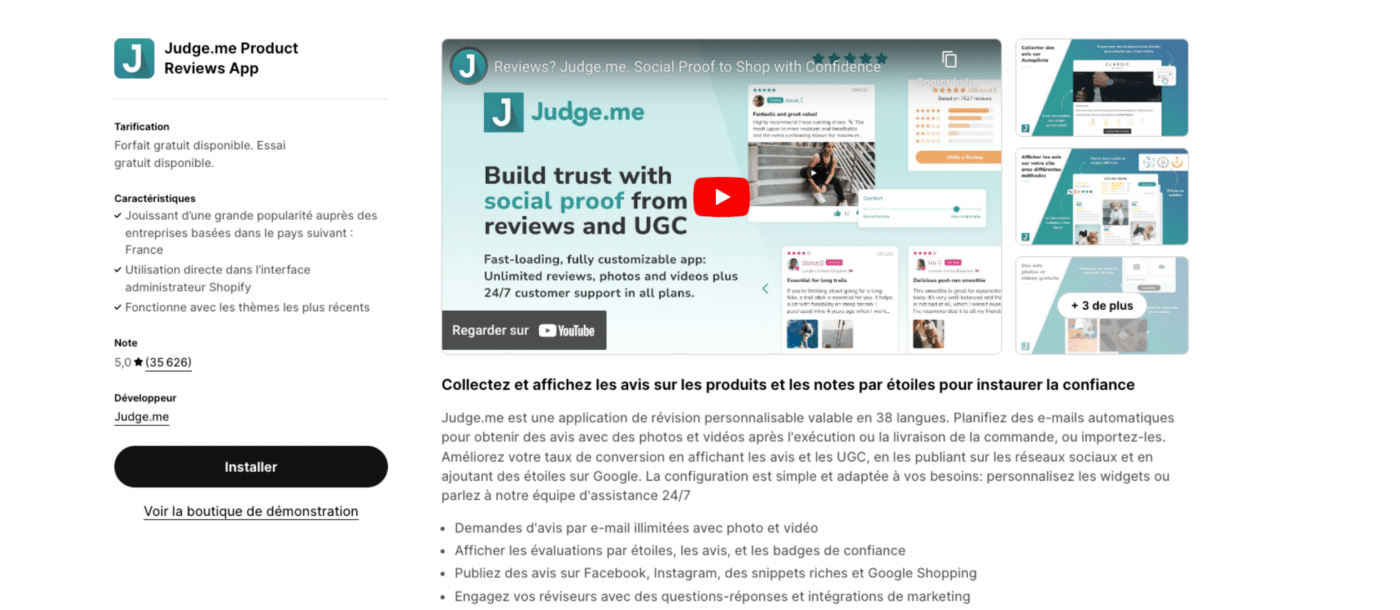 Avis sur les produits Judge.me