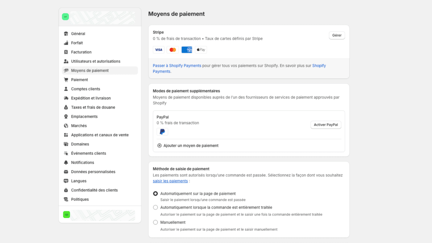 Mise en place des paiements