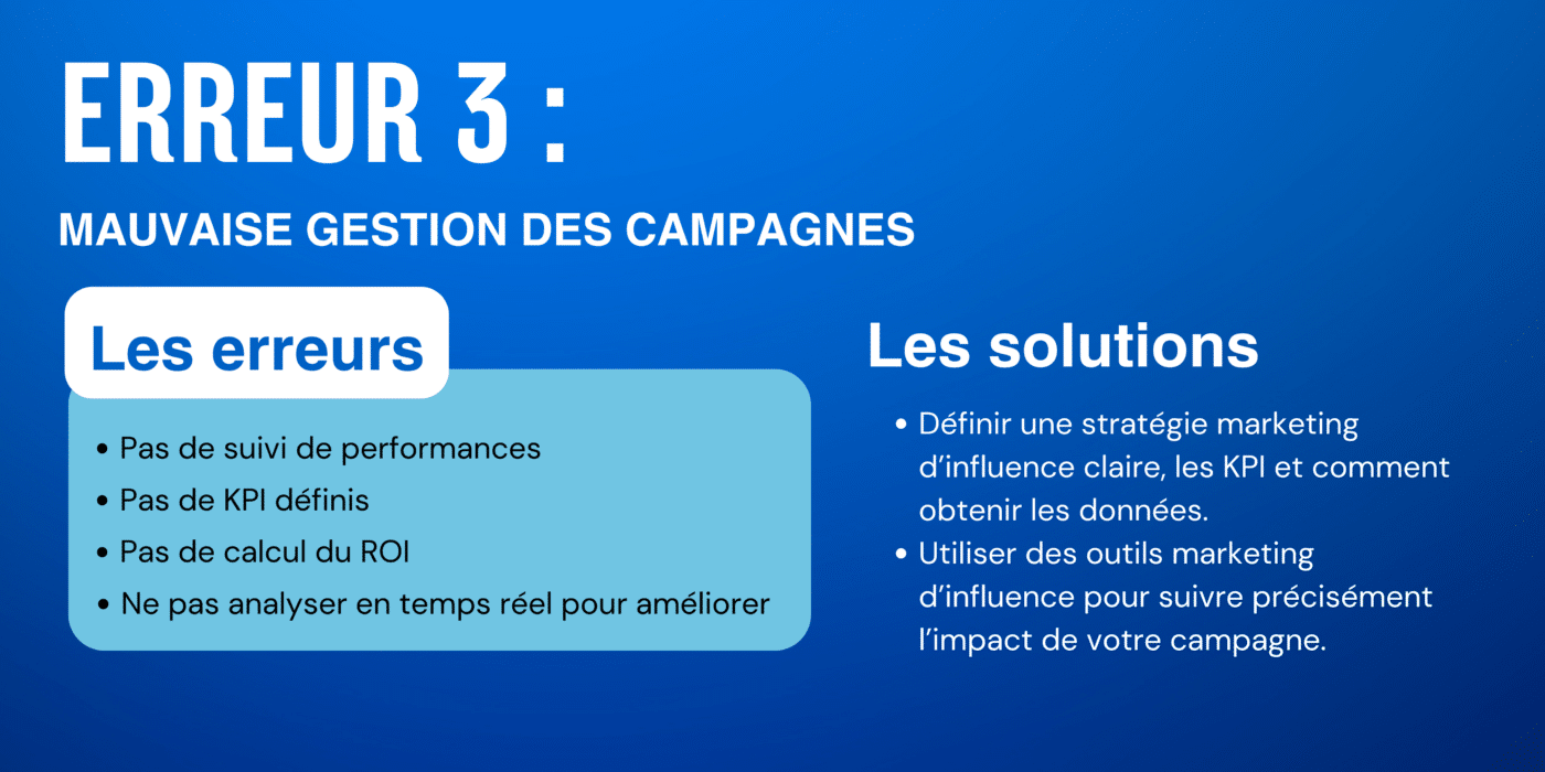 erreur 3 Mauvaise gestion des campagnes