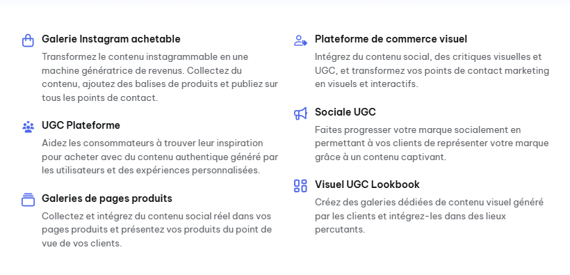 fonctionnalités de tagshop